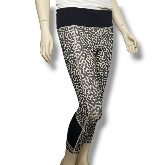 Lululemon Pace Rival Crop Full On Luxtreme Leggings Womens 4 Ace Spot Grain Blac - Picture 2 of 11